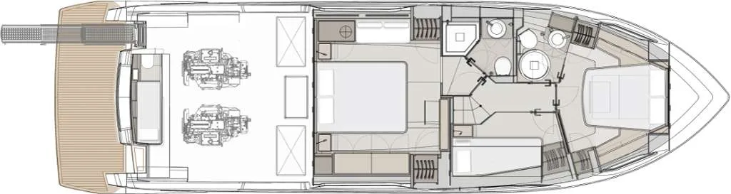 Layout of Ferretti Yachts 500 Anna