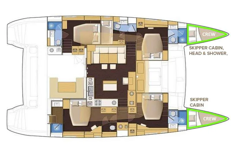 Layout of TOPAZ (Lagoon 560 S2)