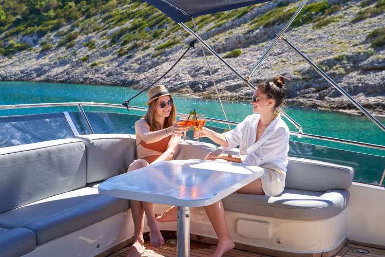 Flybridge lounge area