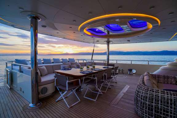 Aft main deck by night