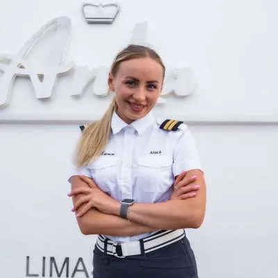 Stewardess Yuliia Kahanovich